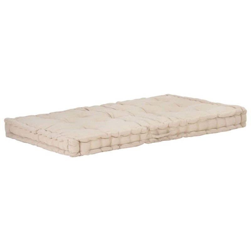 vidaXL Cojín para palés algodón beige 120x80x10 cm vidaXL Cojín para palés algodón beige 120x80x10 cm