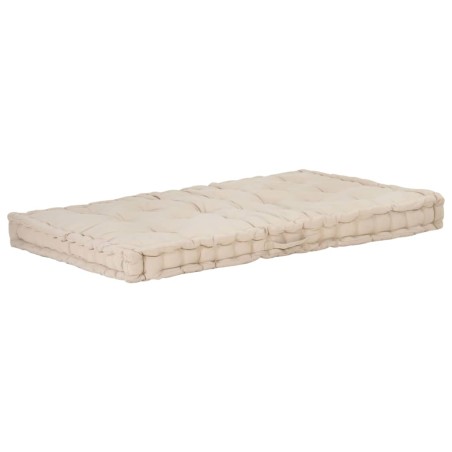 vidaXL Cojín para palés algodón beige 120x80x10 cm 