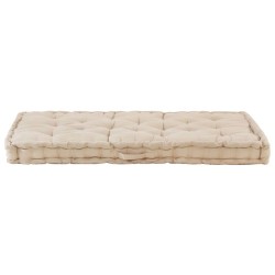 vidaXL Cojín para palés algodón beige 120x80x10 cm 