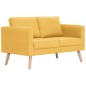 vidaXL Conjunto de sofás 2 piezas tela amarillo vidaXL Conjunto de sofás 2 piezas tela amarillo