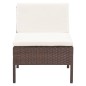 vidaXL Set muebles de jardín 3 pzas y cojines ratán sintético marrón vidaXL Set muebles de jardín 3 pzas y cojines ratán sintético marrón