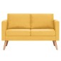 vidaXL Conjunto de sofás 2 piezas tela amarillo vidaXL Conjunto de sofás 2 piezas tela amarillo
