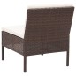 vidaXL Set muebles de jardín 3 pzas y cojines ratán sintético marrón vidaXL Set muebles de jardín 3 pzas y cojines ratán sintético marrón