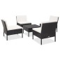vidaXL Set de sofás de jardín 5 piezas y cojines ratán sintético negro vidaXL Set de sofás de jardín 5 piezas y cojines ratán sintético negro
