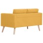 vidaXL Conjunto de sofás 2 piezas tela amarillo vidaXL Conjunto de sofás 2 piezas tela amarillo