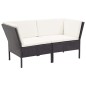 vidaXL Set muebles de jardín 8 piezas y cojines ratán sintético negro vidaXL Set muebles de jardín 8 piezas y cojines ratán sintético negro