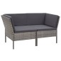 vidaXL Set de muebles de jardín 6 pzas y cojines ratán sintético gris vidaXL Set de muebles de jardín 6 pzas y cojines ratán sintético gris