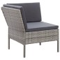 vidaXL Set de muebles de jardín 6 pzas y cojines ratán sintético gris vidaXL Set de muebles de jardín 6 pzas y cojines ratán sintético gris