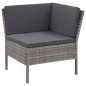 vidaXL Set de muebles de jardín 6 pzas y cojines ratán sintético gris vidaXL Set de muebles de jardín 6 pzas y cojines ratán sintético gris