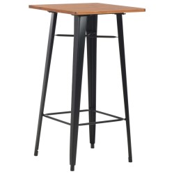 vidaXL Conjunto de mesa alta y taburetes 3 piezas acero negro 
