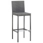 vidaXL Set muebles bar jardín 7 piezas y cojines ratán sintético gris vidaXL Set muebles bar jardín 7 piezas y cojines ratán sintético gris