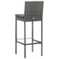 vidaXL Set muebles bar jardín 7 piezas y cojines ratán sintético gris vidaXL Set muebles bar jardín 7 piezas y cojines ratán sintético gris