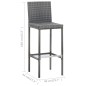 vidaXL Set muebles bar jardín 7 piezas y cojines ratán sintético gris vidaXL Set muebles bar jardín 7 piezas y cojines ratán sintético gris