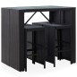 vidaXL Mesa y sillas de bar jardín 5 pzas ratán sintético vidrio negro vidaXL Mesa y sillas de bar jardín 5 pzas ratán sintético vidrio negro