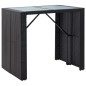 vidaXL Mesa y sillas de bar jardín 5 pzas ratán sintético vidrio negro vidaXL Mesa y sillas de bar jardín 5 pzas ratán sintético vidrio negro