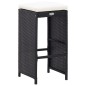 vidaXL Mesa y sillas de bar jardín 5 pzas ratán sintético vidrio negro vidaXL Mesa y sillas de bar jardín 5 pzas ratán sintético vidrio negro