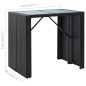 vidaXL Mesa y sillas de bar jardín 5 pzas ratán sintético vidrio negro vidaXL Mesa y sillas de bar jardín 5 pzas ratán sintético vidrio negro
