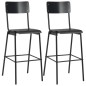 vidaXL Conjunto de mesa alta y taburetes 3 piezas acero negro 