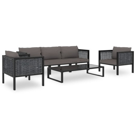 vidaXL Muebles de jardín 6 pzas y cojines ratán sintético antracita