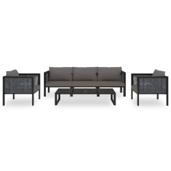 vidaXL Muebles de jardín 6 pzas y cojines ratán sintético antracita