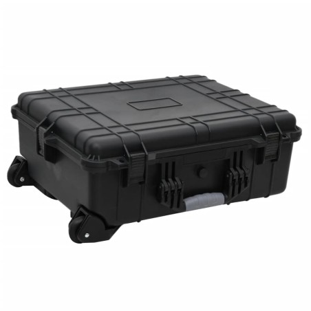 vidaXL Maletín de vuelo con ruedas PP negro 63x50x23 cm