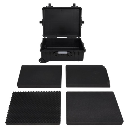 vidaXL Maletín de vuelo con ruedas PP negro 63x50x23 cm