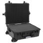 vidaXL Maletín de vuelo con ruedas PP negro 63x50x23 cm