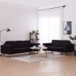vidaXL Juego de sofás 2 piezas de tela negro vidaXL Juego de sofás 2 piezas de tela negro