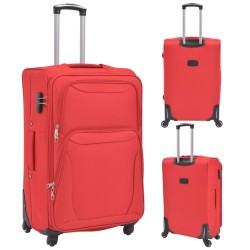 vidaXL Juego de 3 maletas blandas rojas
