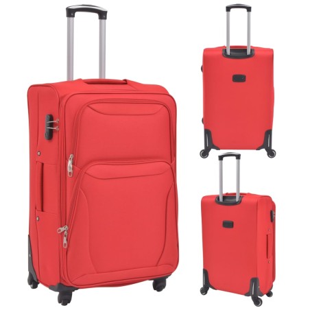 vidaXL Juego de 3 maletas blandas rojas