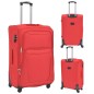 vidaXL Juego de 3 maletas blandas rojas vidaXL Juego de 3 maletas blandas rojas