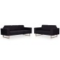 vidaXL Juego de sofás 2 piezas de tela negro vidaXL Juego de sofás 2 piezas de tela negro