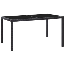 vidaXL Juego de comedor de jardín 7 piezas ratán sintético negro 