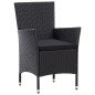 vidaXL Juego de comedor de jardín 7 piezas ratán sintético negro 