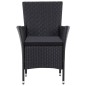 vidaXL Juego de comedor de jardín 7 piezas ratán sintético negro 