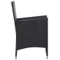 vidaXL Juego de comedor de jardín 7 piezas ratán sintético negro 