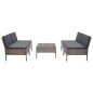 vidaXL Set de sofás de jardín con cojines 5 pzas ratán sintético gris vidaXL Set de sofás de jardín con cojines 5 pzas ratán sintético gris