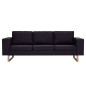 vidaXL Juego de sofás 2 piezas de tela negro vidaXL Juego de sofás 2 piezas de tela negro