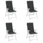 vidaXL Cojín silla de jardín respaldo alto 4 uds tela negro 120x50x3cm vidaXL Cojín silla de jardín respaldo alto 4 uds tela negro 120x50x3cm