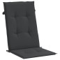 vidaXL Cojín silla de jardín respaldo alto 4 uds tela negro 120x50x3cm vidaXL Cojín silla de jardín respaldo alto 4 uds tela negro 120x50x3cm