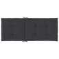 vidaXL Cojín silla de jardín respaldo alto 4 uds tela negro 120x50x3cm vidaXL Cojín silla de jardín respaldo alto 4 uds tela negro 120x50x3cm