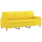 vidaXL Sofá de 3 plazas con cojines tela amarillo claro 180 cm vidaXL Sofá de 3 plazas con cojines tela amarillo claro 180 cm