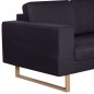 vidaXL Juego de sofás 2 piezas de tela negro vidaXL Juego de sofás 2 piezas de tela negro