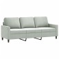 vidaXL Sofá de 3 plazas con taburete de terciopelo gris claro 180 cm vidaXL Sofá de 3 plazas con taburete de terciopelo gris claro 180 cm