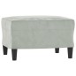 vidaXL Sofá de 3 plazas con taburete de terciopelo gris claro 180 cm vidaXL Sofá de 3 plazas con taburete de terciopelo gris claro 180 cm