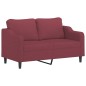vidaXL Sofá de 2 plazas con cojines tela rojo tinto 140 cm vidaXL Sofá de 2 plazas con cojines tela rojo tinto 140 cm
