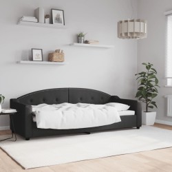 vidaXL Sofá cama tela negro 80x200 cm
