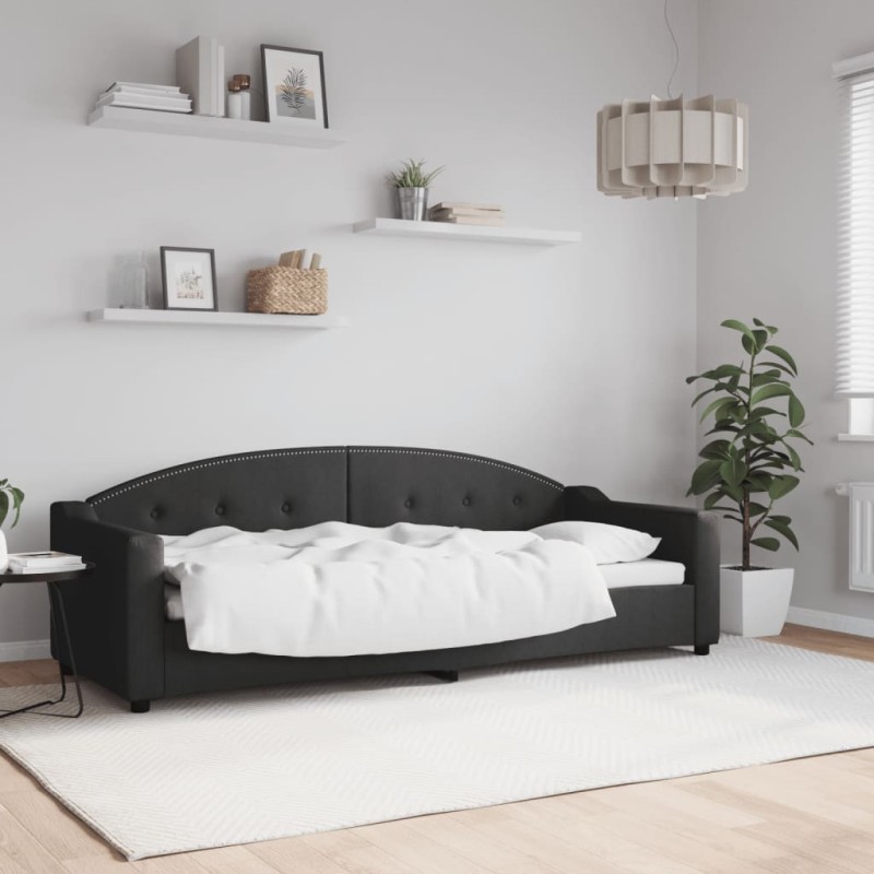 vidaXL Sofá cama tela negro 80x200 cm vidaXL Sofá cama tela negro 80x200 cm