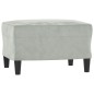 vidaXL Sillón con taburete terciopelo gris claro 60 cm vidaXL Sillón con taburete terciopelo gris claro 60 cm
