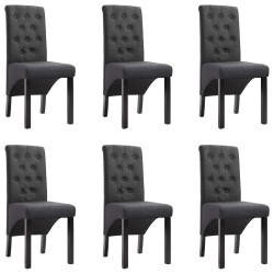 vidaXL Sillas de comedor 6 unidades de tela gris oscuro